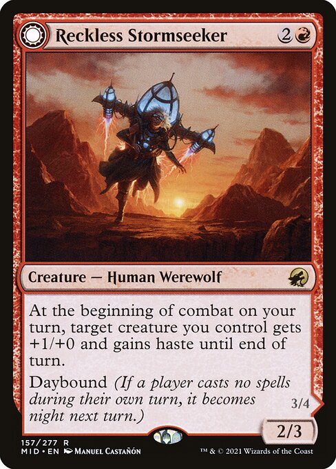 Reckless Stormseeker // Storm-Charged Slasher from Innistrad: Midnight Hunt