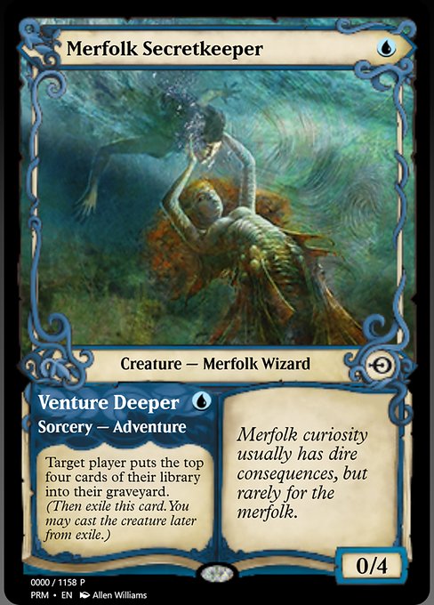 Merfolk Secretkeeper // Venture Deeper highlighted card art