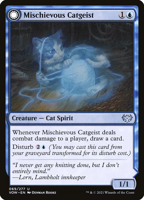 Mischievous Catgeist // Catlike Curiosity from Innistrad: Crimson Vow