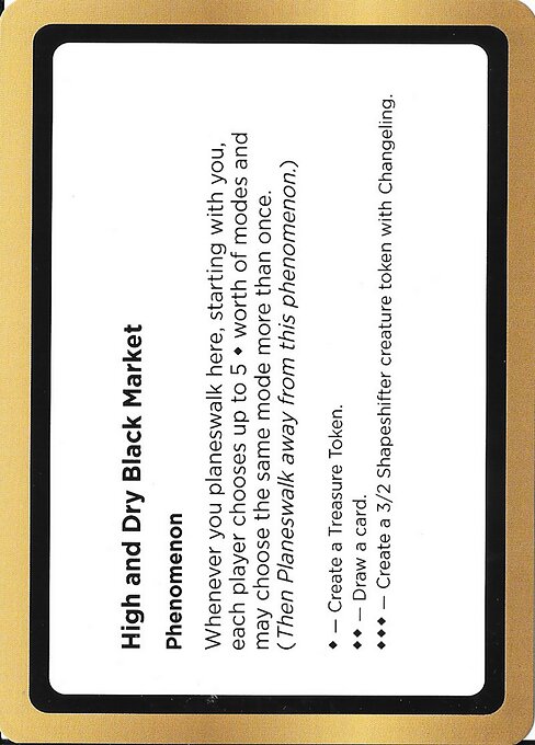 High and Dry Black Market highlighted card art