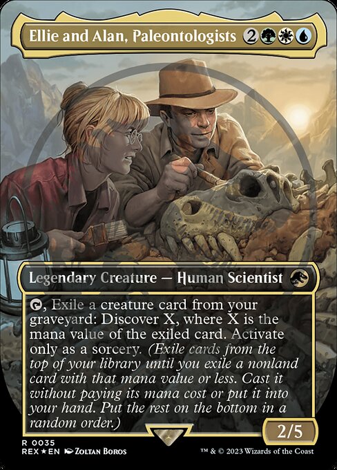 Ellie and Alan, Paleontologists highlighted card art