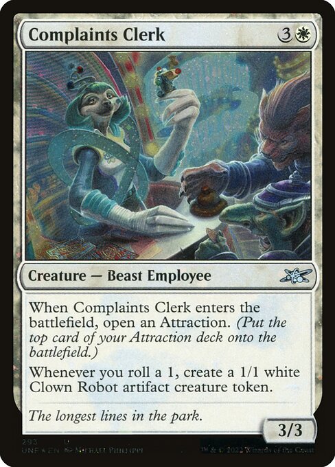 Complaints Clerk highlighted card art