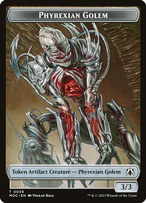 Phyrexian Golem from March of the Machine Commander Tokens