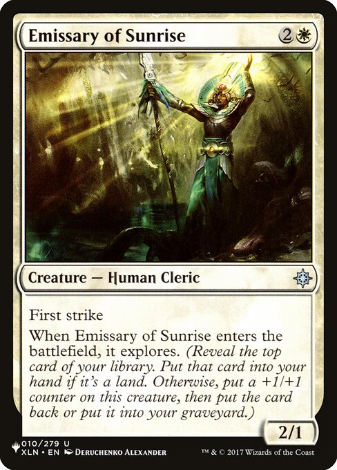 Emissary of Sunrise highlighted card art