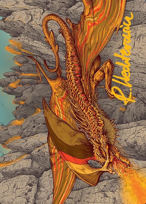 Magmatic Hellkite // Magmatic Hellkite from Tarkir: Dragonstorm Art Series