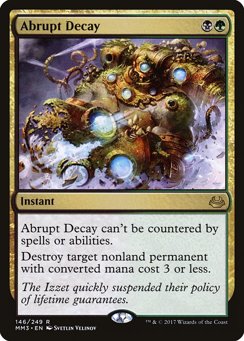 Abrupt Decay from Modern Masters 2017