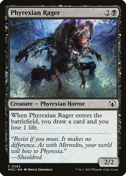 Phyrexian Rager highlighted card art