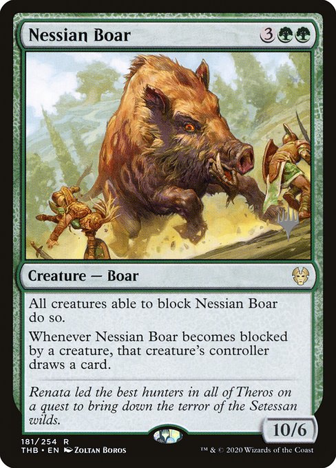 Nessian Boar from Theros Beyond Death Promos