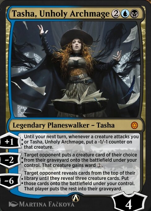 Tasha, Unholy Archmage highlighted card art