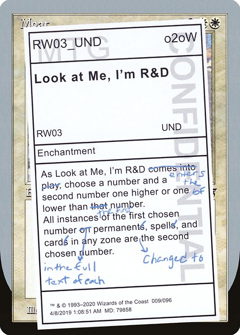Look at Me, I'm R&D highlighted card art