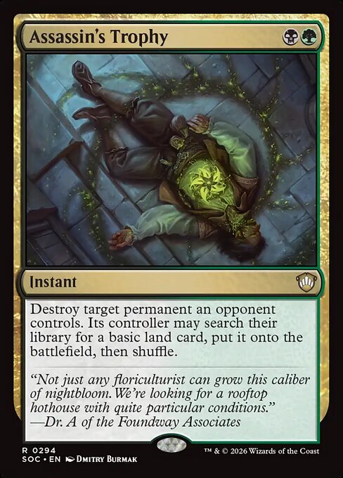 Assassin's Trophy highlighted card art