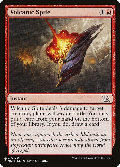Volcanic Spite highlighted card art