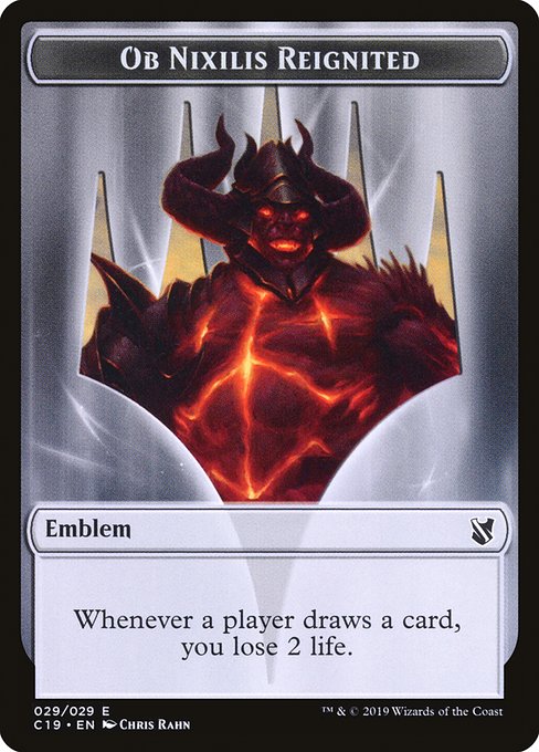 Ob Nixilis Reignited Emblem from Commander 2019 Tokens