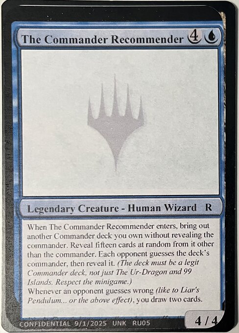 The Commander Recommender highlighted card art