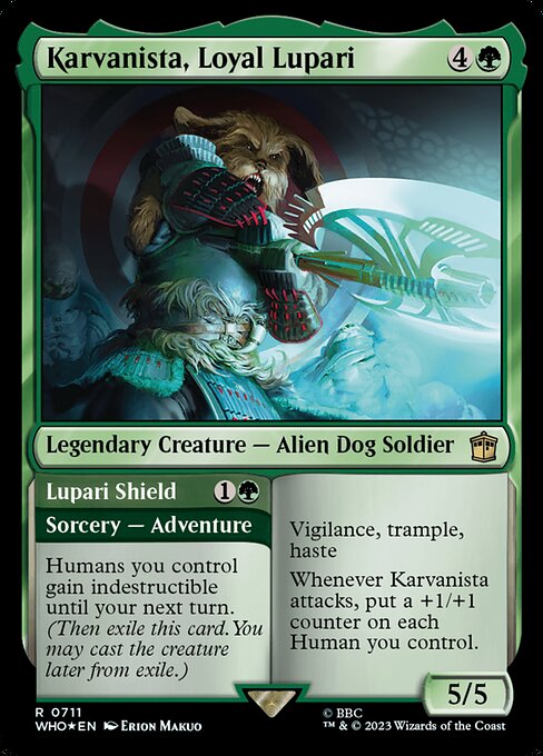 Karvanista, Loyal Lupari // Lupari Shield highlighted card art