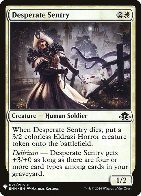Desperate Sentry highlighted card art