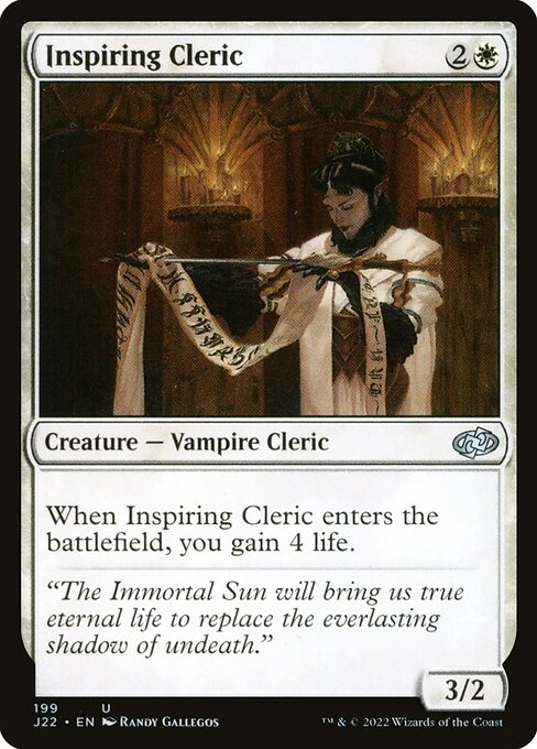 Inspiring Cleric highlighted card art