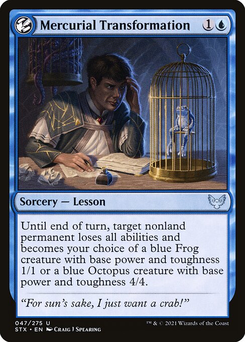 Mercurial Transformation highlighted card art