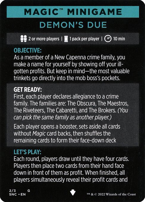 Demon's Due (minigame) // Demon's Due (cont'd) from Streets of New Capenna Minigames