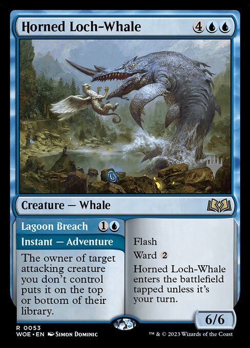 Horned Loch-Whale // Lagoon Breach from Wilds of Eldraine Promos