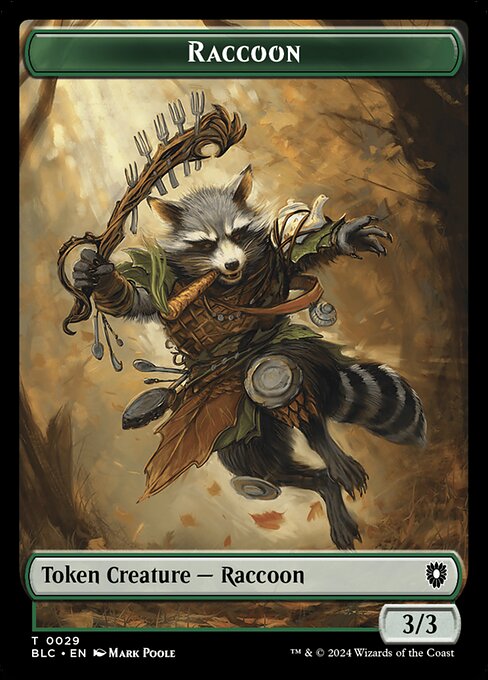 Raccoon from Bloomburrow Commander Tokens