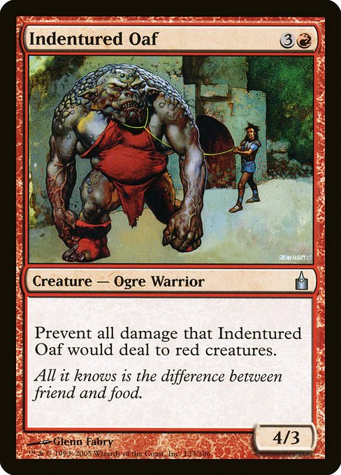 Indentured Oaf highlighted card art