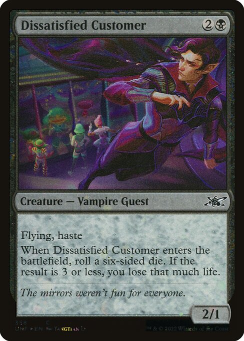 Dissatisfied Customer highlighted card art