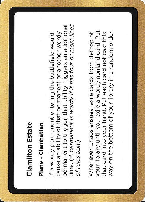 Clamilton Estate highlighted card art