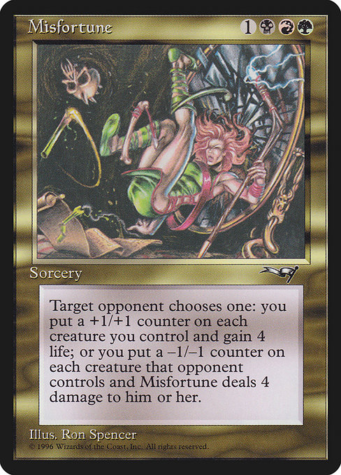 Misfortune highlighted card art