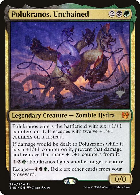 Polukranos, Unchained from Theros Beyond Death Promos