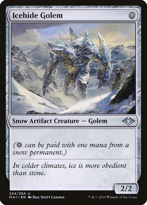 Icehide Golem highlighted card art