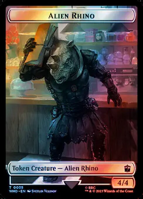 Alien Rhino from Doctor Who Tokens
