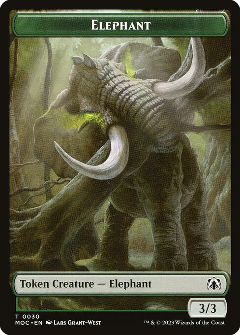 Elephant from March of the Machine Commander Tokens