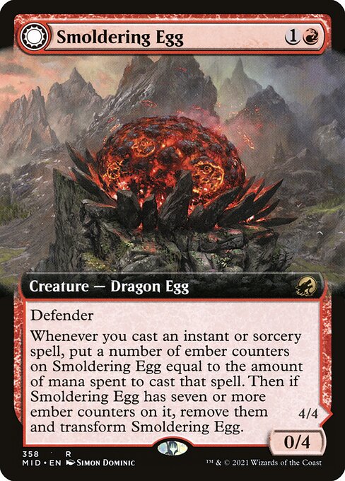 Smoldering Egg // Ashmouth Dragon from Innistrad: Midnight Hunt