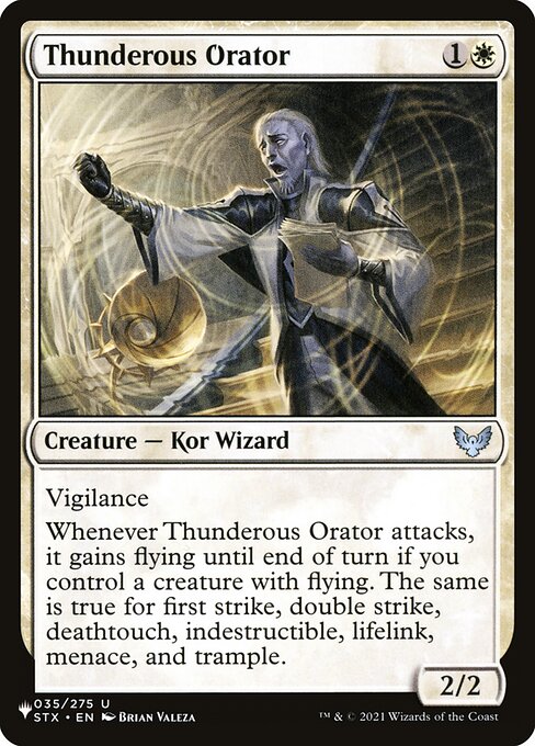 Thunderous Orator highlighted card art