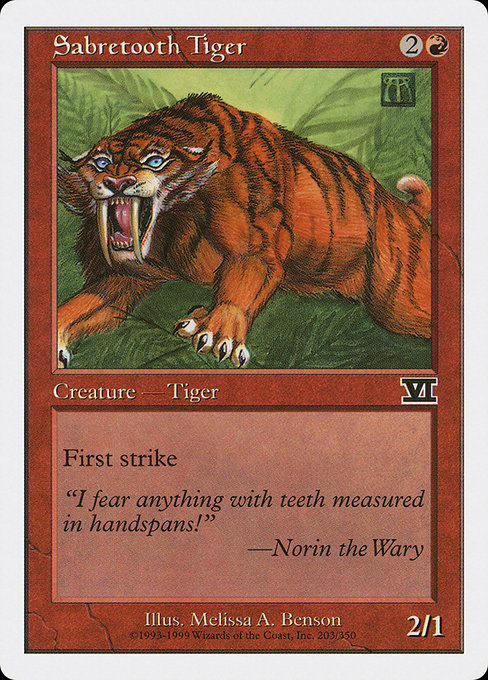 Sabretooth Tiger from Classic Sixth Edition