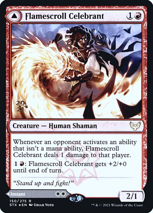 Flamescroll Celebrant // Revel in Silence from Strixhaven: School of Mages Promos