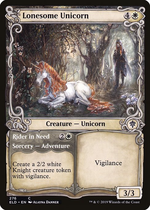 Lonesome Unicorn // Rider in Need from Throne of Eldraine