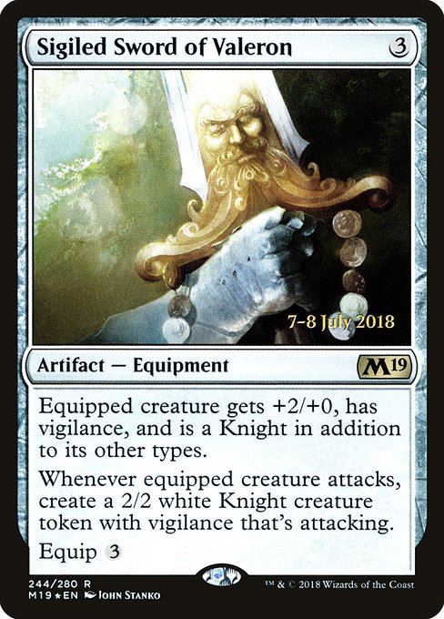 Sigiled Sword of Valeron from Core Set 2019 Promos