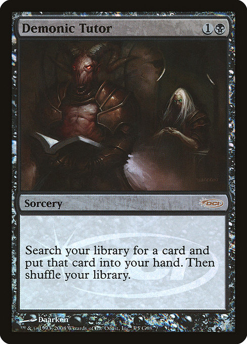 Demonic Tutor from Judge Gift Cards 2008