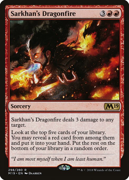 Sarkhan's Dragonfire highlighted card art