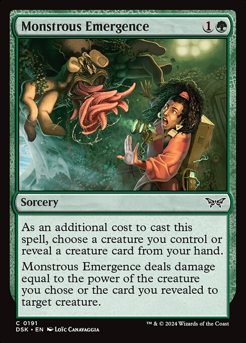 Monstrous Emergence highlighted card art