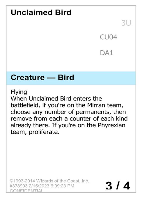 Unclaimed Bird highlighted card art