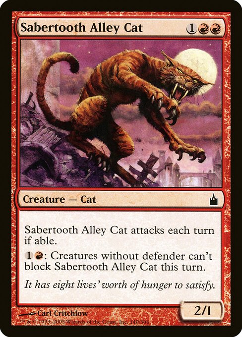 Sabertooth Alley Cat highlighted card art