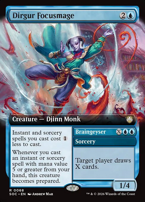 Dirgur Focusmage // Braingeyser highlighted card art