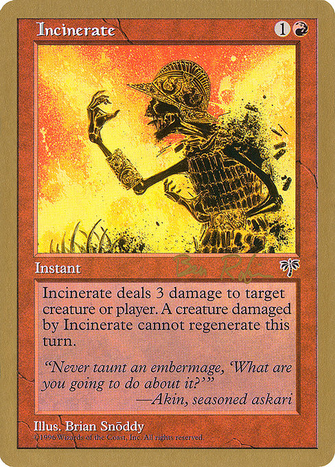 Incinerate from World Championship Decks 1998