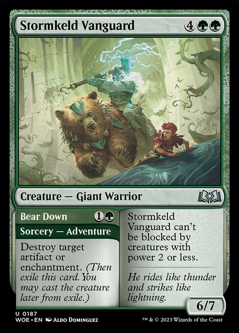 Stormkeld Vanguard // Bear Down highlighted card art