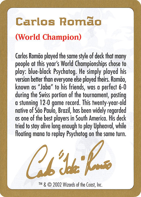 Carlos Romão Bio highlighted card art