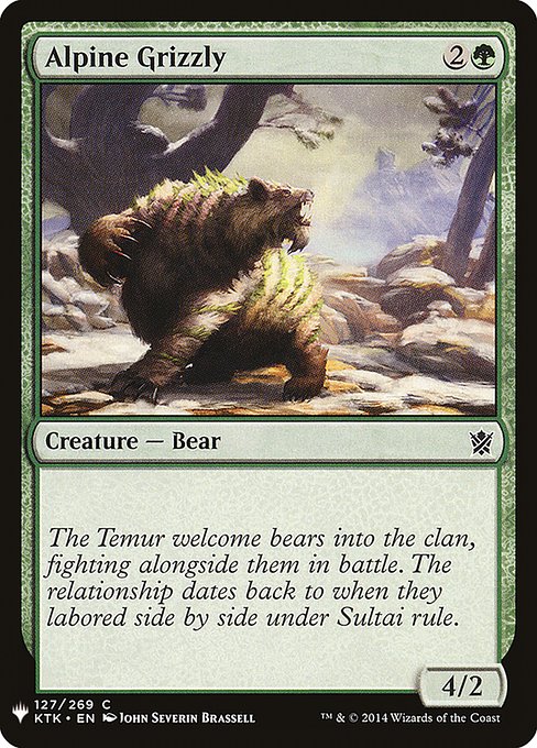 Alpine Grizzly highlighted card art