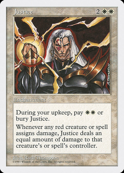Justice highlighted card art